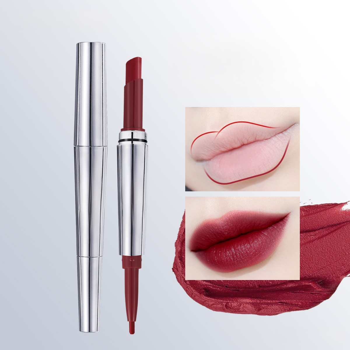 雙頭不沾杯口紅唇線筆
