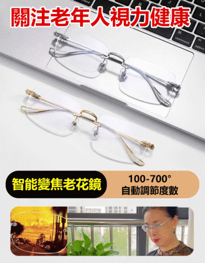 【智慧變焦】防輻射藍光防曬老花眼鏡男女款