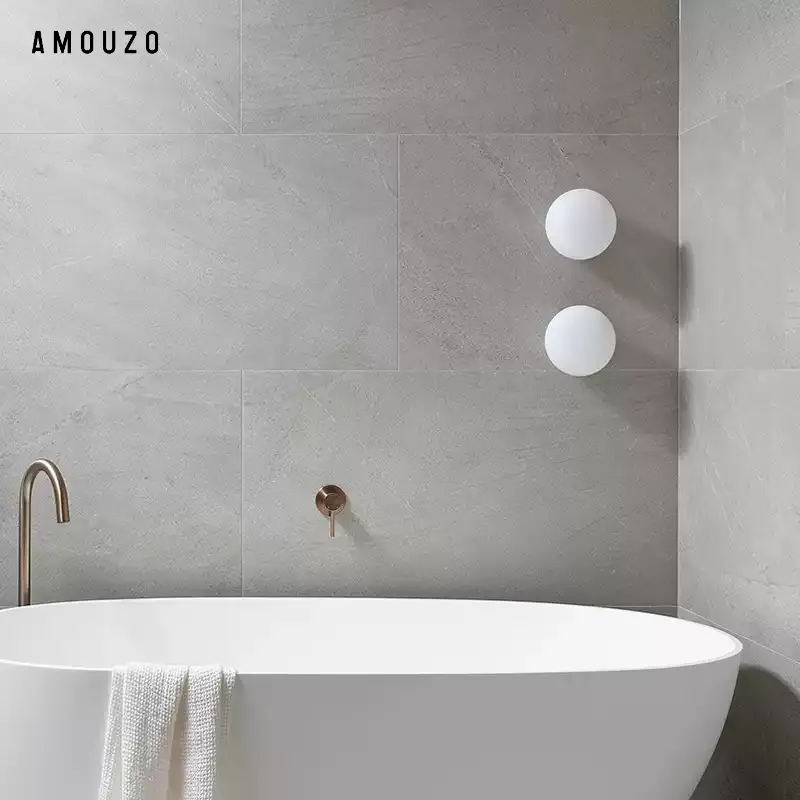 衛生間扁圓型玻璃壁燈奶油風現代簡約