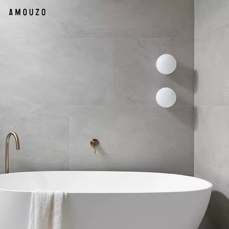 衛生間扁圓型玻璃壁燈奶油風現代簡約