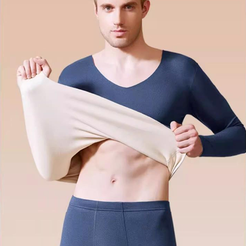 雙面德絨無痕男士保暖套裝