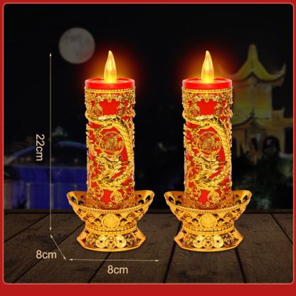 LED招財元寶蓮花電子蠟燭