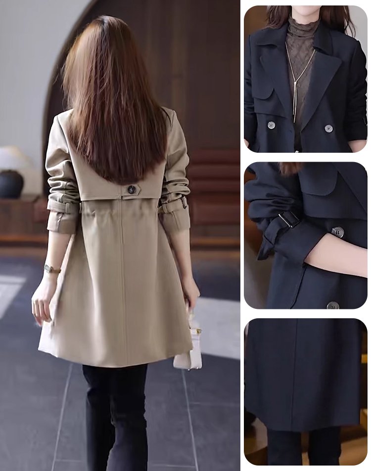 【顯瘦保暖】時尚收腰羊絨風衣