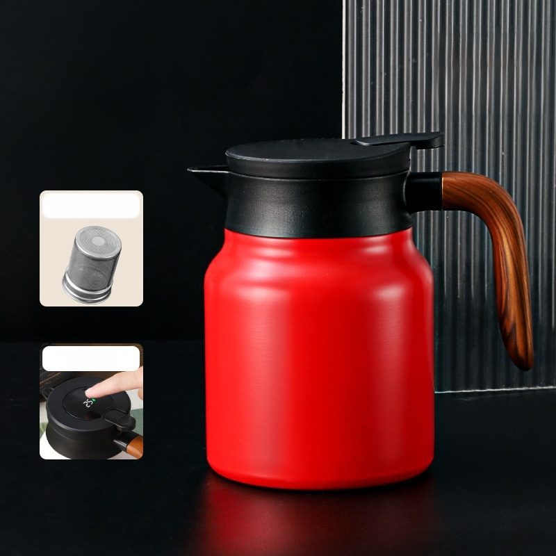 新款木紋柄大容量茶水分離燜茶壺