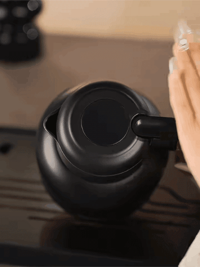 新款木紋柄大容量茶水分離燜茶壺