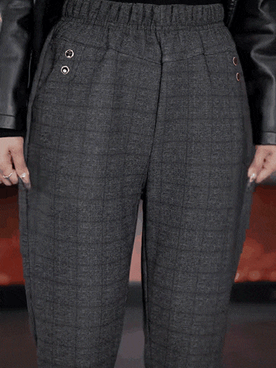 秋冬加厚加絨中老年女褲寬鬆高腰休閒褲