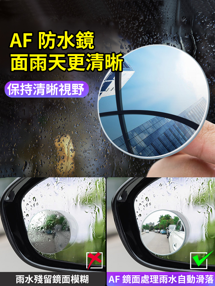 【隨意吸附不掉落】奈米真空吸盤倒車小圓鏡