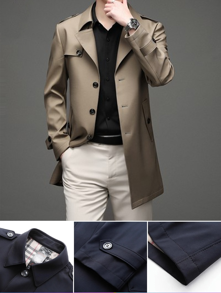 中長款商務風衣外套