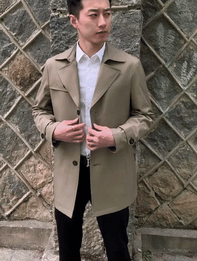 中長款商務風衣外套