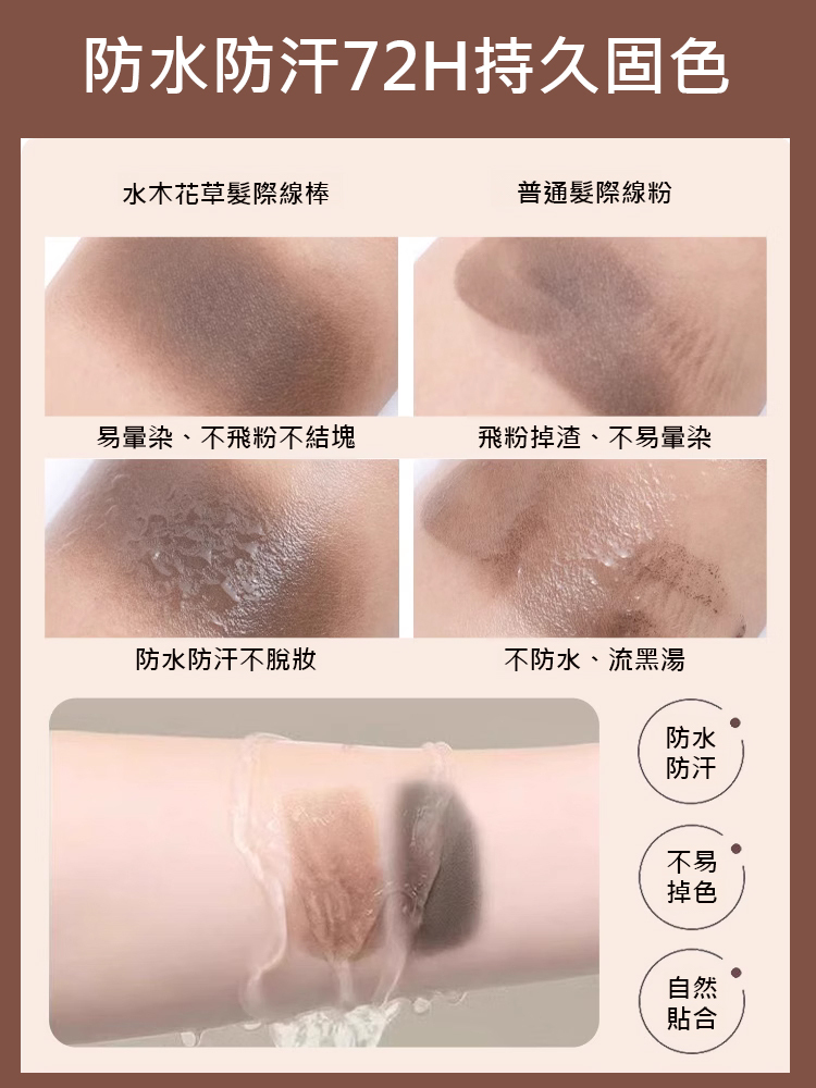 【精準填充】自然遮瑕髮際線填充修容棒