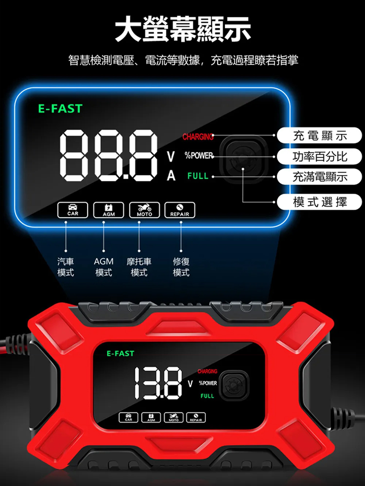 FAST汽車電瓶充電器