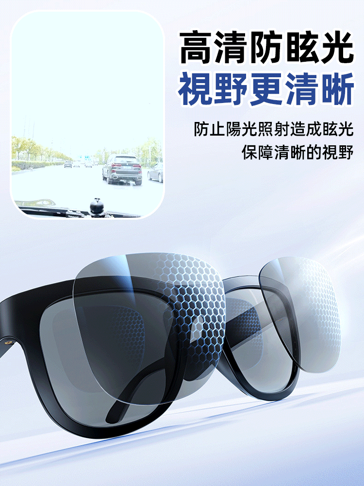 【可聽歌通話】智慧變色藍牙眼鏡