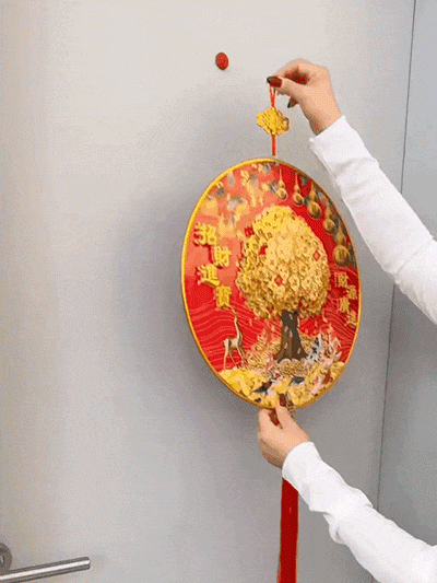 立體五福臨門發財樹掛件