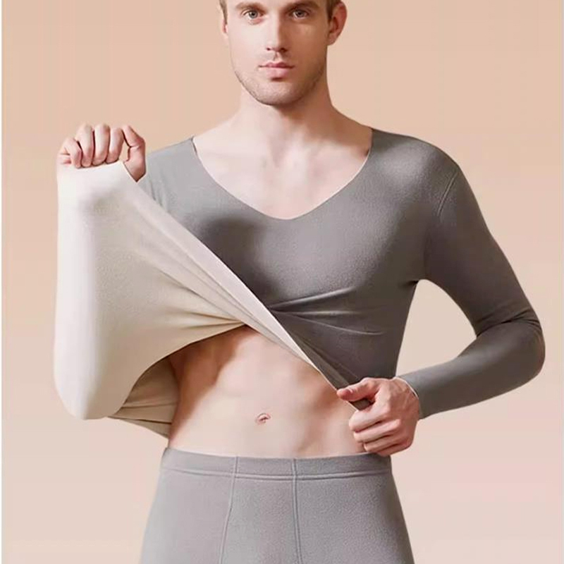 雙面德絨無痕男士保暖套裝