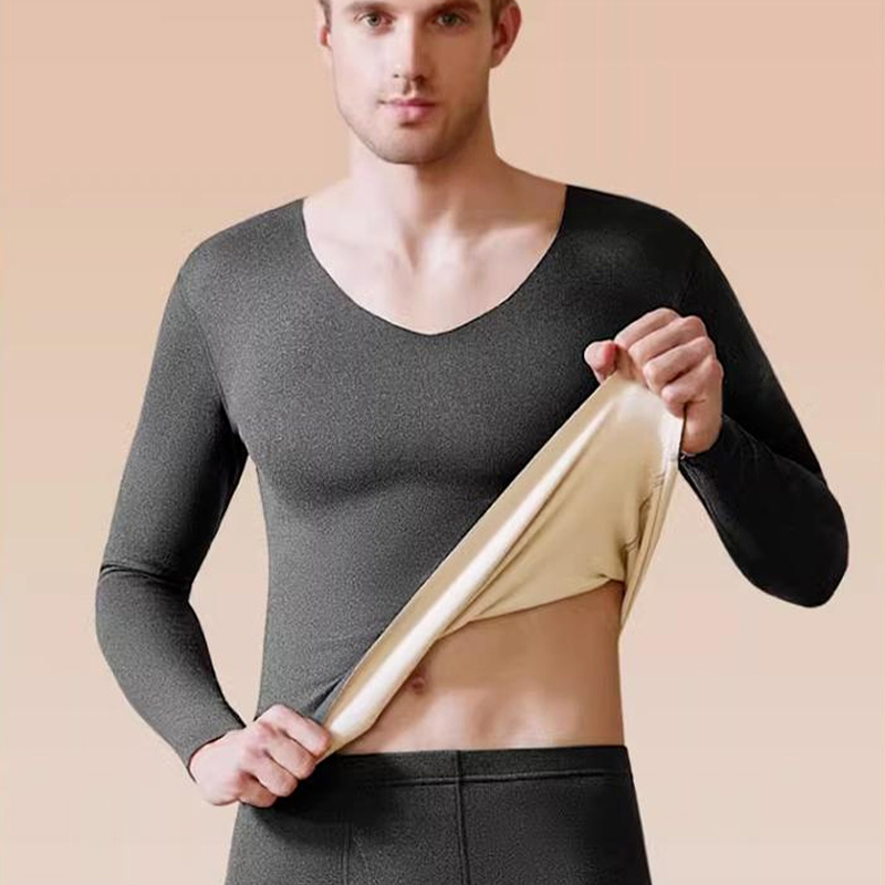 雙面德絨無痕男士保暖套裝