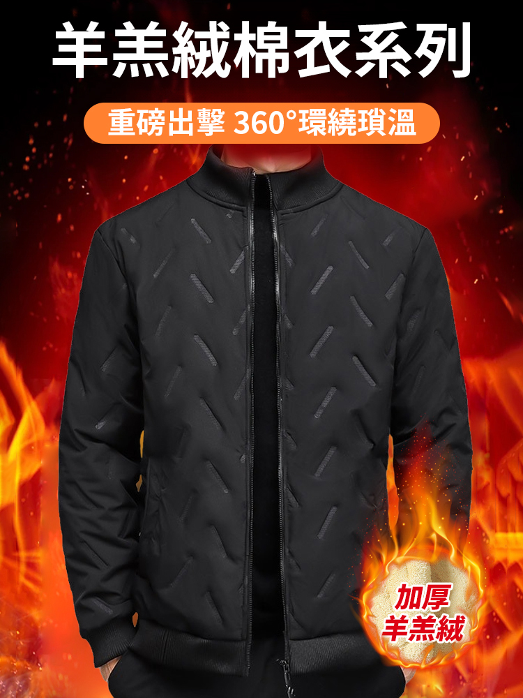 男士加絨加厚重羊羔絨外套