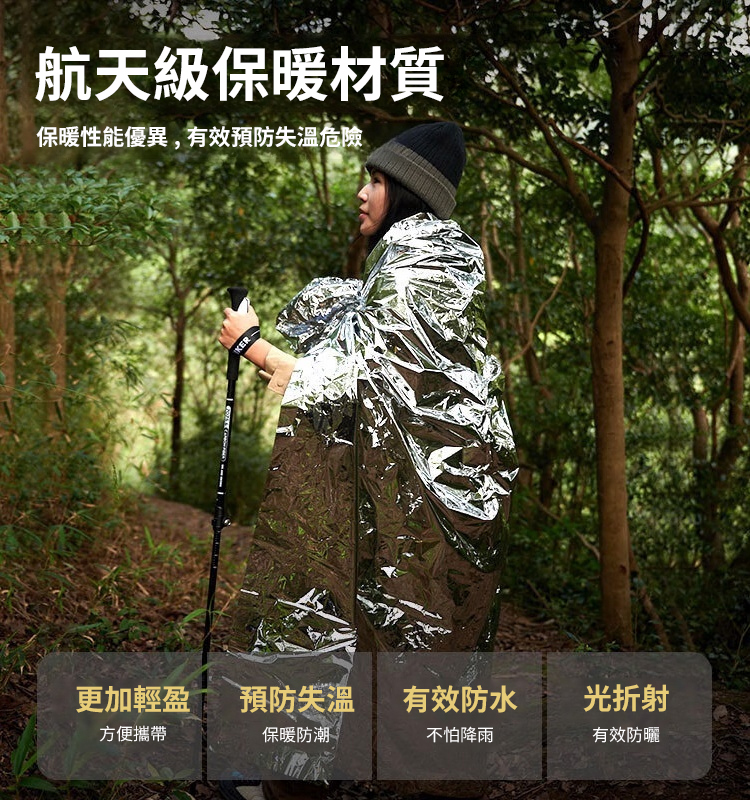 雙面戶外緊急保溫毯
