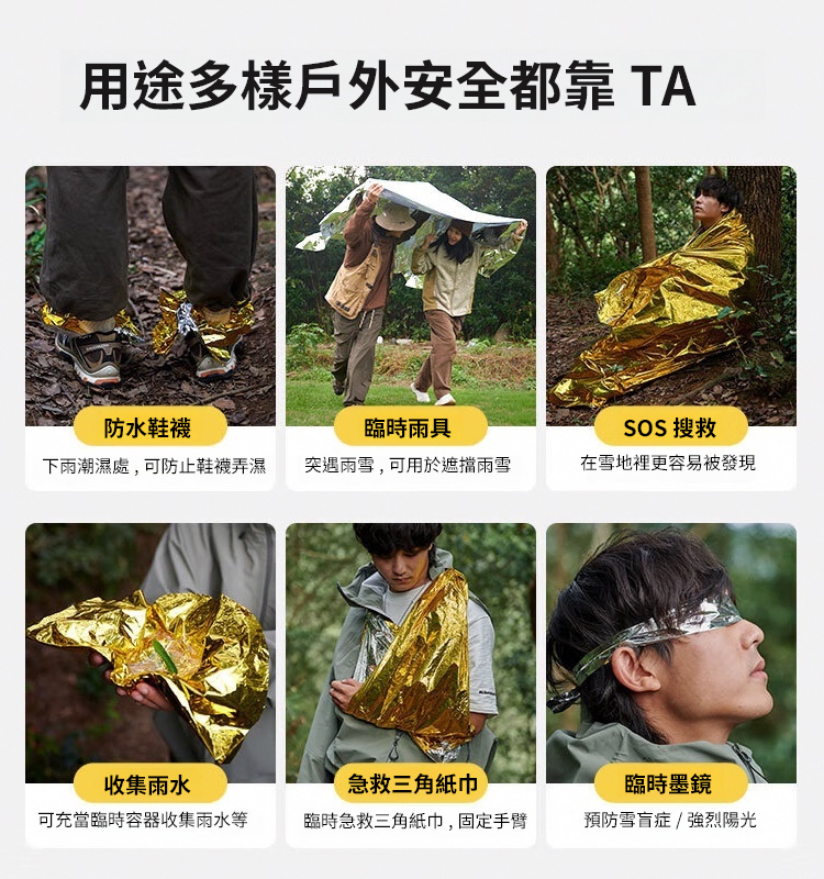 雙面戶外緊急保溫毯
