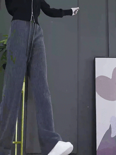 遮肚顯腿長加絨舒適闊腿褲