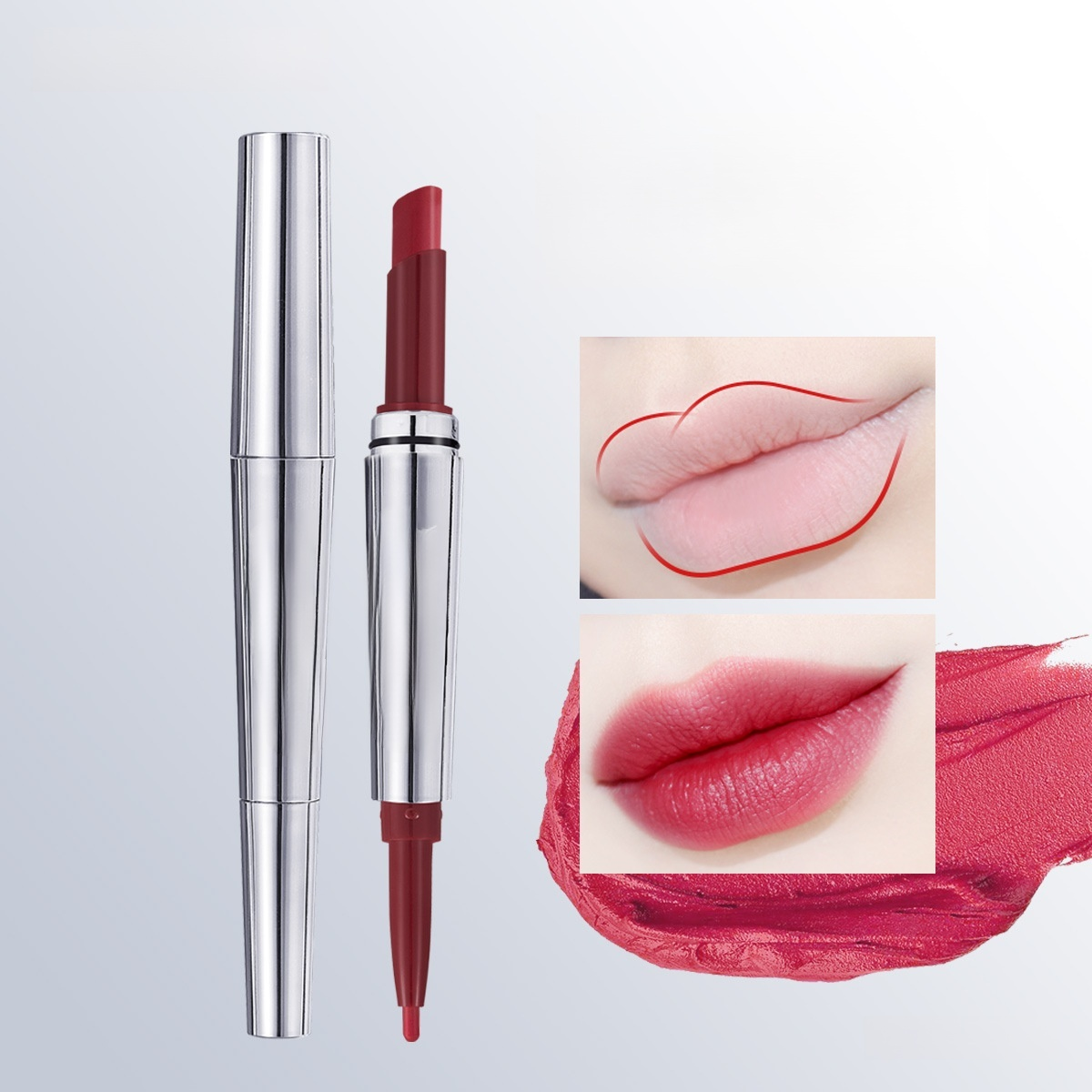 雙頭不沾杯口紅唇線筆