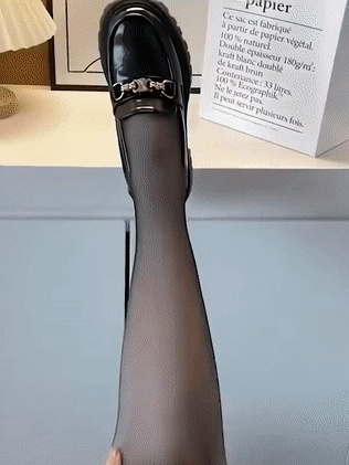 秋冬加絨透膚一體襪