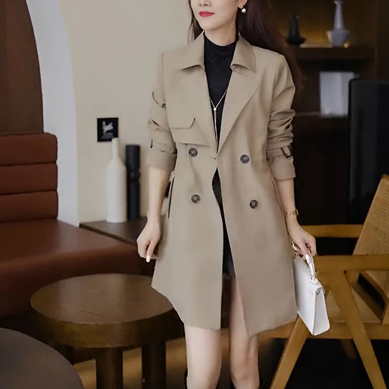 【顯瘦保暖】時尚收腰羊絨風衣