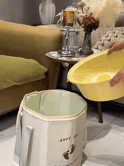 新款附蓋保溫加厚折疊泡腳桶