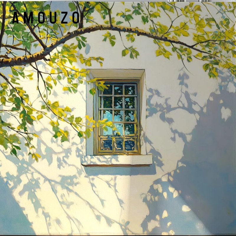 小清新風景裝飾畫小衆客廳橫版壁畫