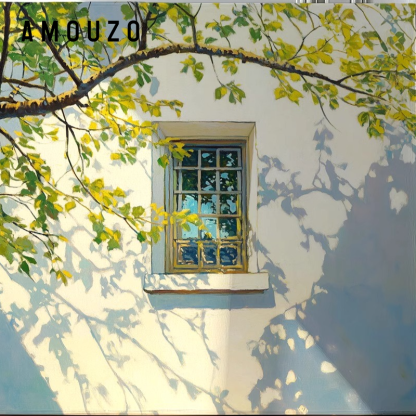 小清新風景裝飾畫小衆客廳橫版壁畫