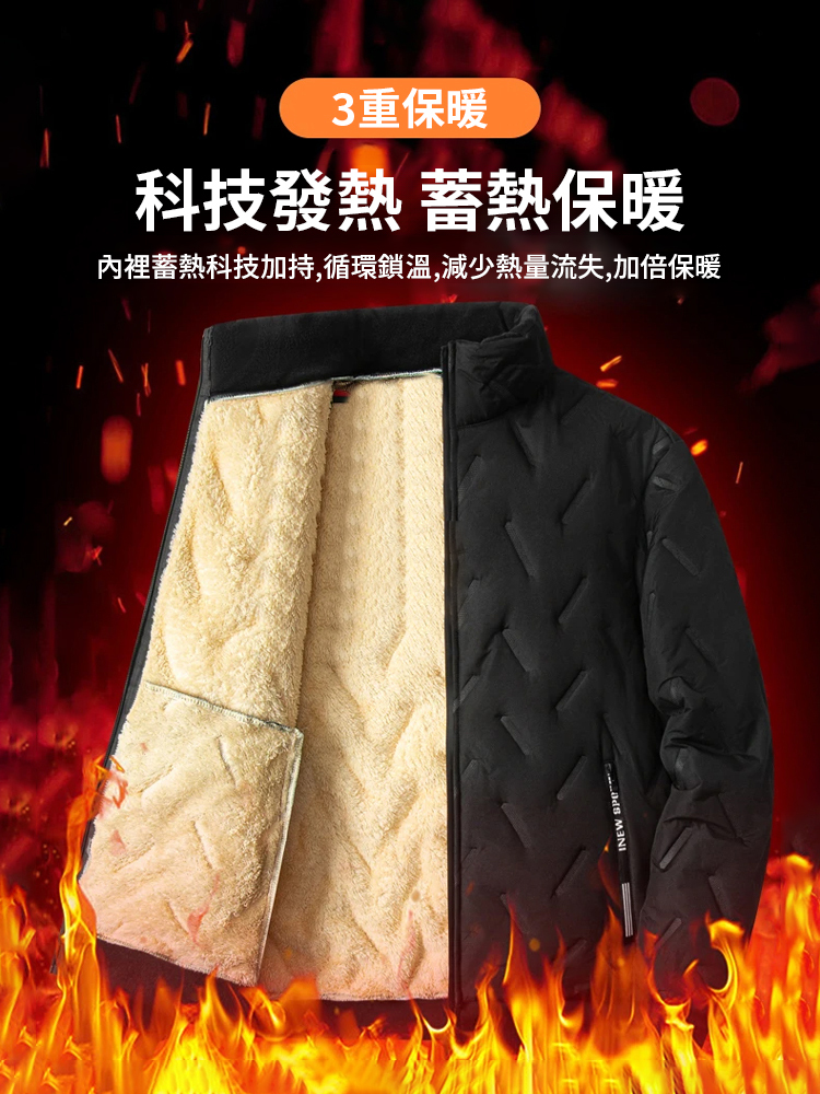 男士加絨加厚重羊羔絨外套