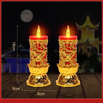 LED招財元寶蓮花電子蠟燭