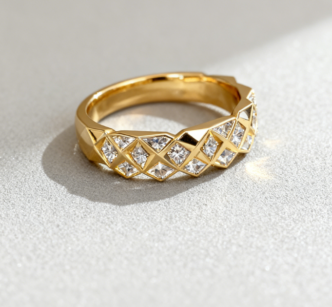 附鑽招財銅錢開口戒指