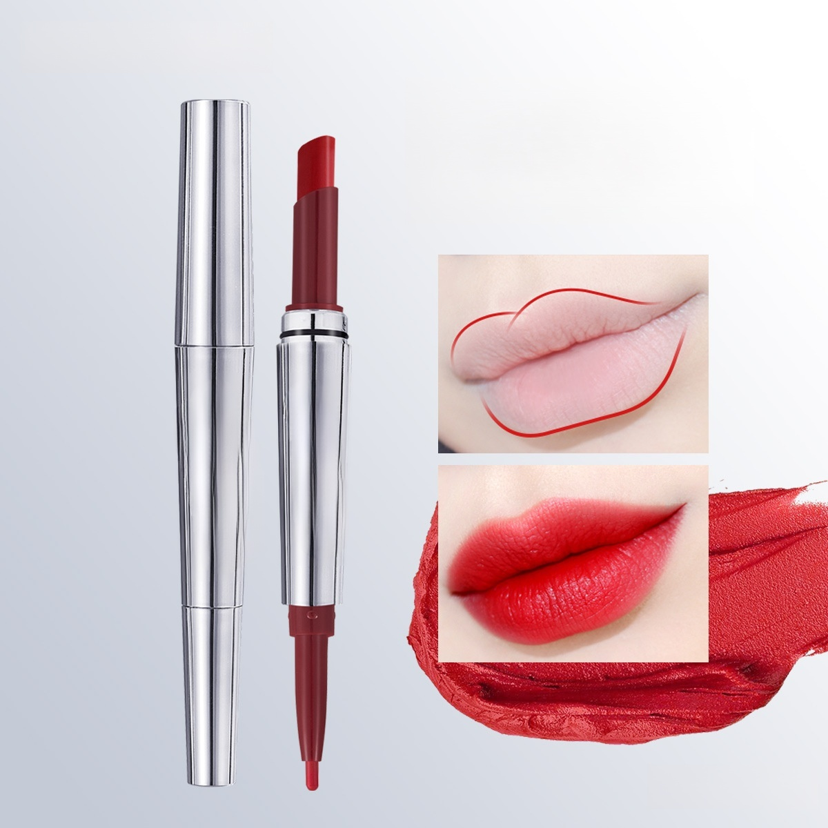 雙頭不沾杯口紅唇線筆