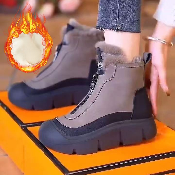 毛邊保暖棉靴