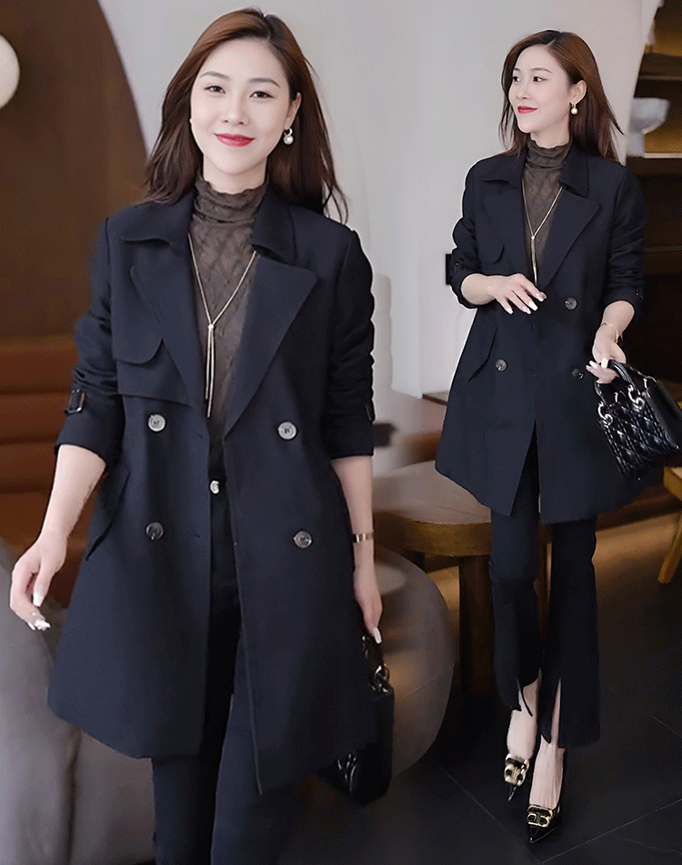 【顯瘦保暖】時尚收腰羊絨風衣