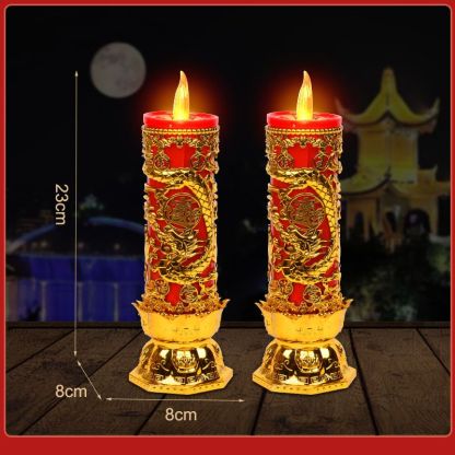 LED招財元寶蓮花電子蠟燭