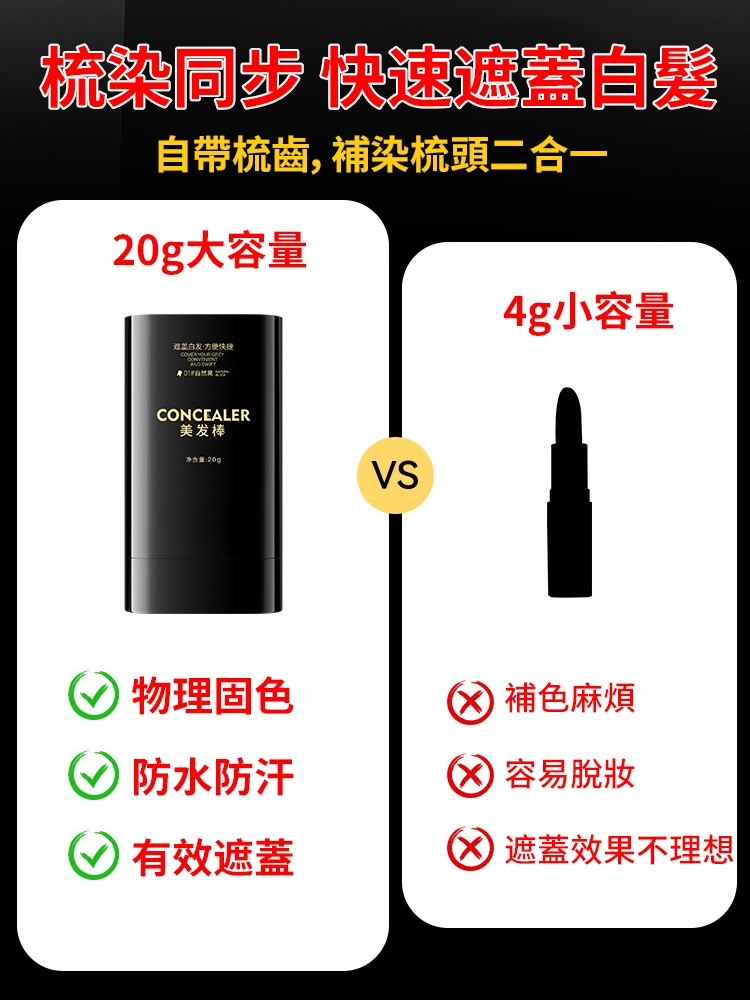 防水防汗遮白髮染髮梳