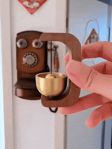 【門鈴一響黃金萬兩】磁吸胡桃木門鈴