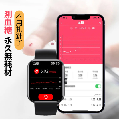 無痛測血糖時尚運動手錶