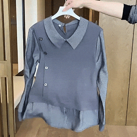 顯瘦洋氣假兩件上衣