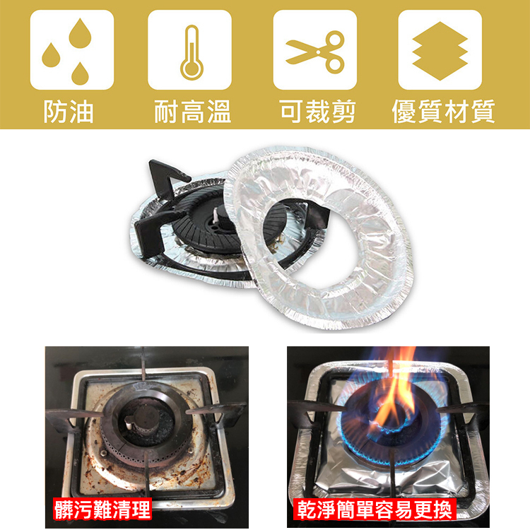 【限時搶購】瓦斯爐保潔鋁箔防油墊(10入)