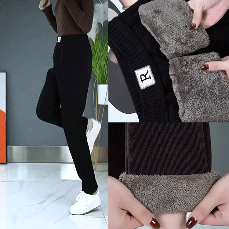 高腰休閒雪尼爾褲