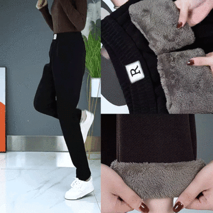 高腰休閒雪尼爾褲