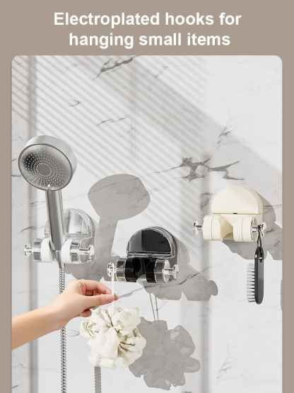 [A must-have for families with pets] Punch-free suction cup shower head holder
