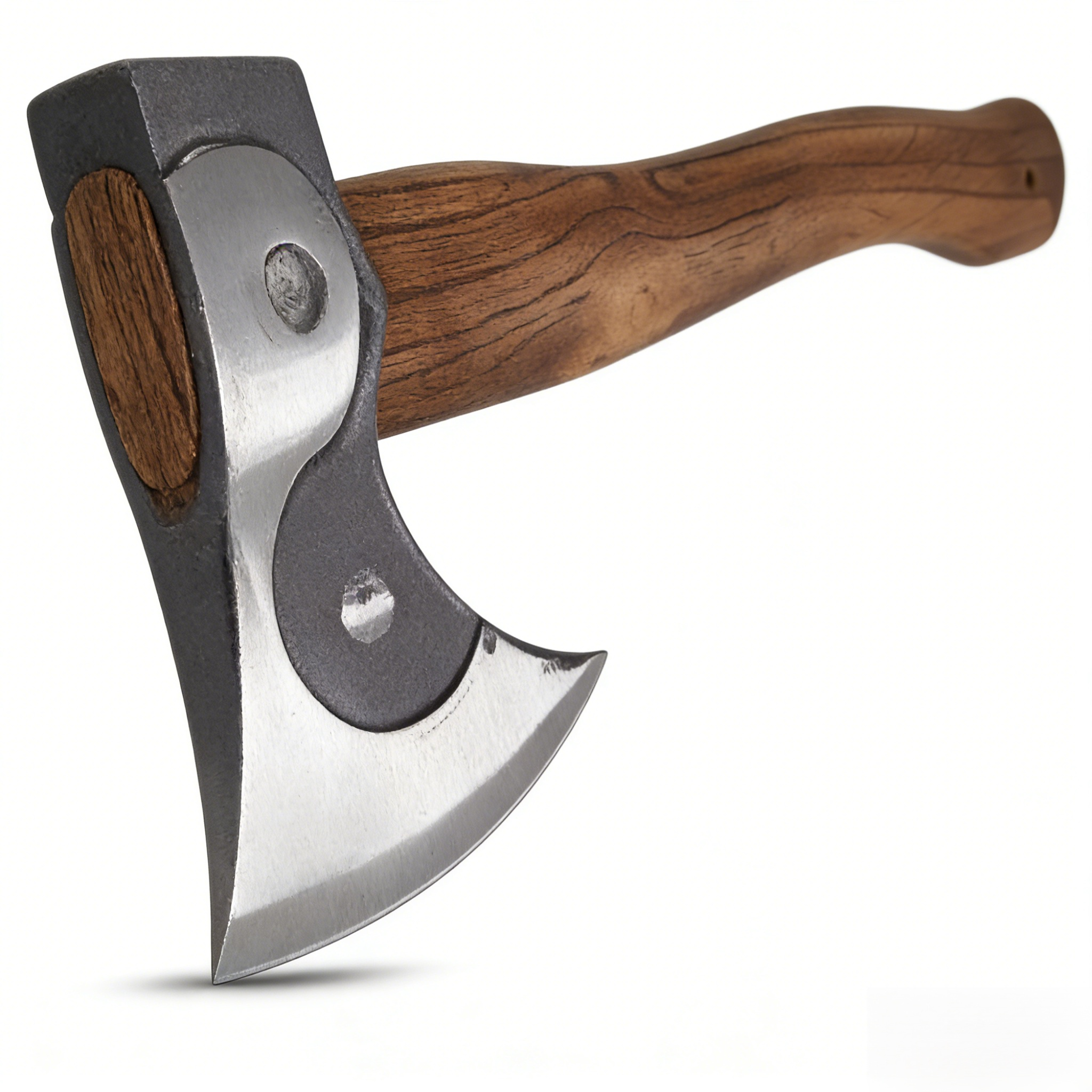 Close-up of chopping axe wooden handle