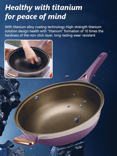 Two-color titanium non-stick frying pan