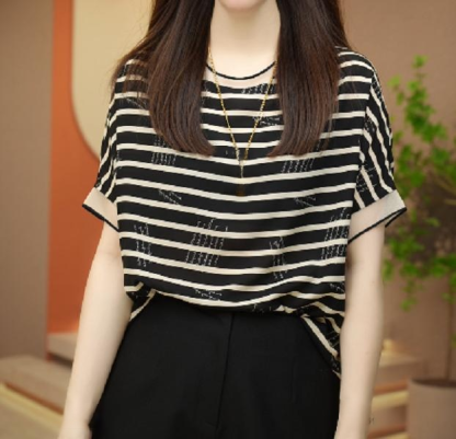 Printed Loose Short Sleeve T-Shirt for Women