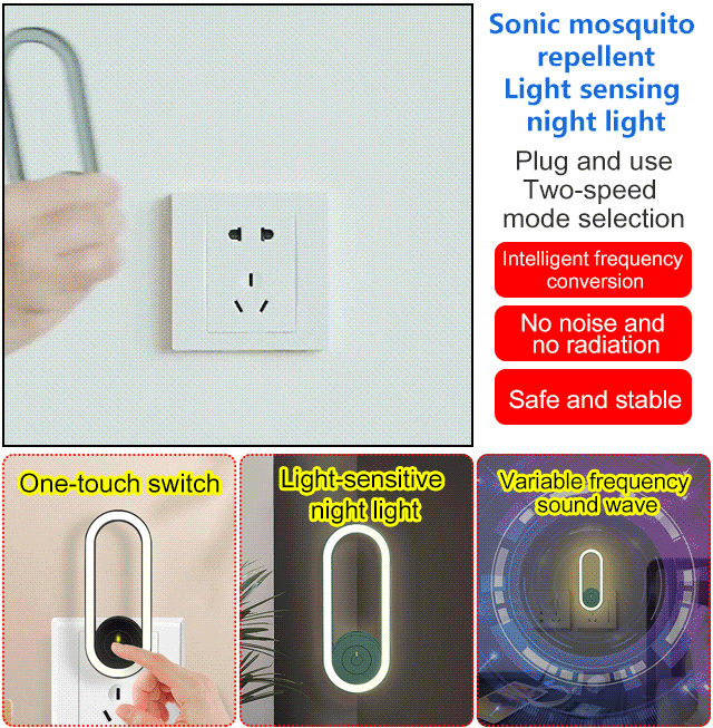 Ultrasonic electronic insect repellent sleep light