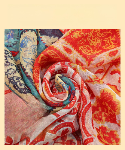【Travel Photo Essential】Ethnic Style Button Versatile Shawl Scarf