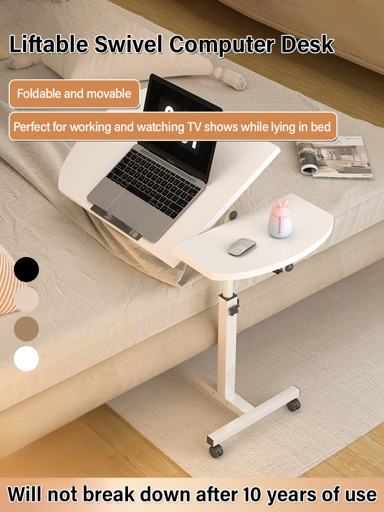 Adjustable mobile bedside table